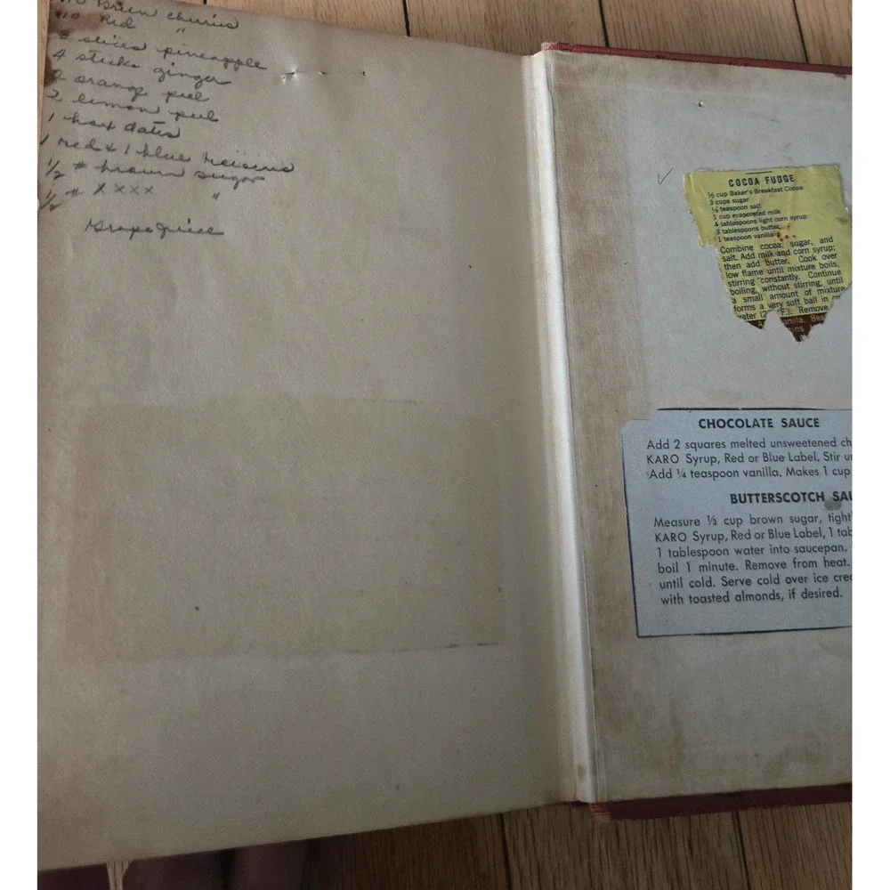 Vintage Rumford Complete Cookbook Red‎ HC w/ Handwritten Recipes vintage retro